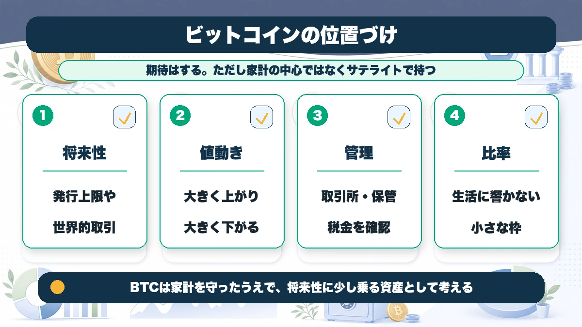 ビットコインの位置づけを整理した本文図解