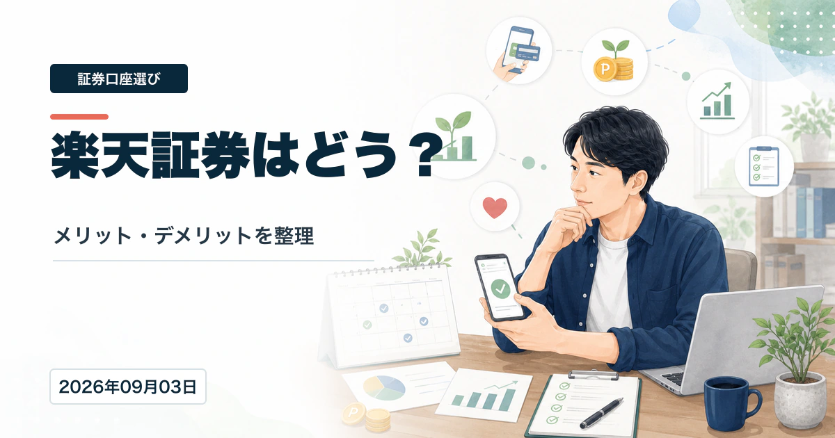 楽天証券のメリットとデメリット、向いている人を整理するアイキャッチ画像