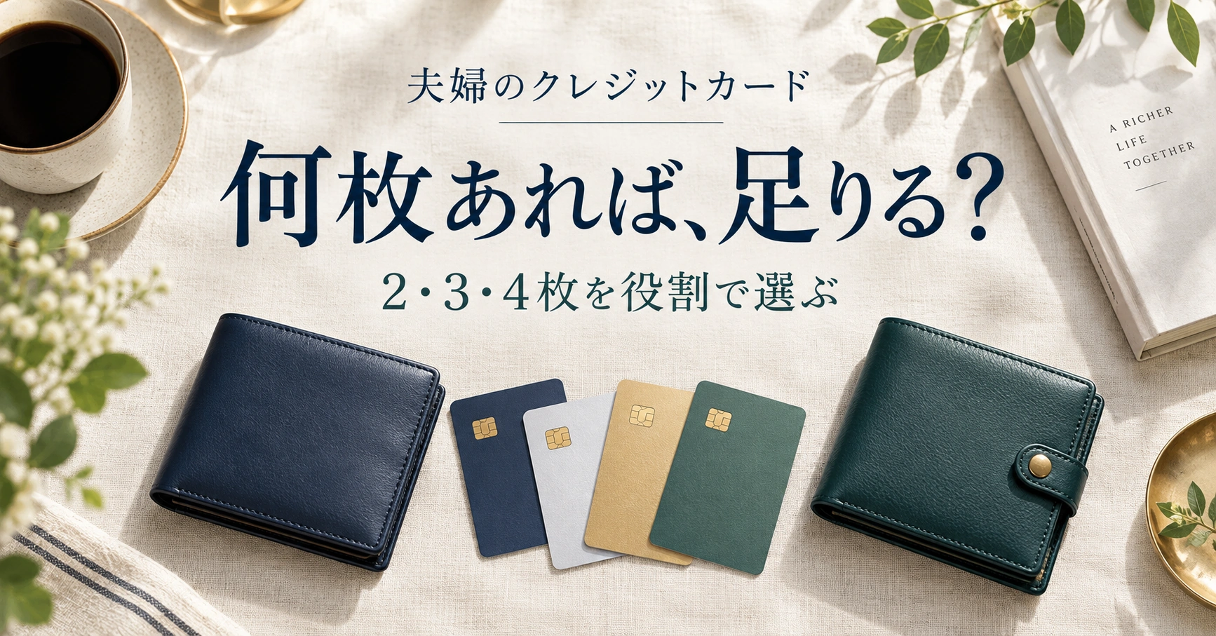 夫婦のクレジットカード。何枚あれば、足りる？。2・3・4枚を役割で選ぶ