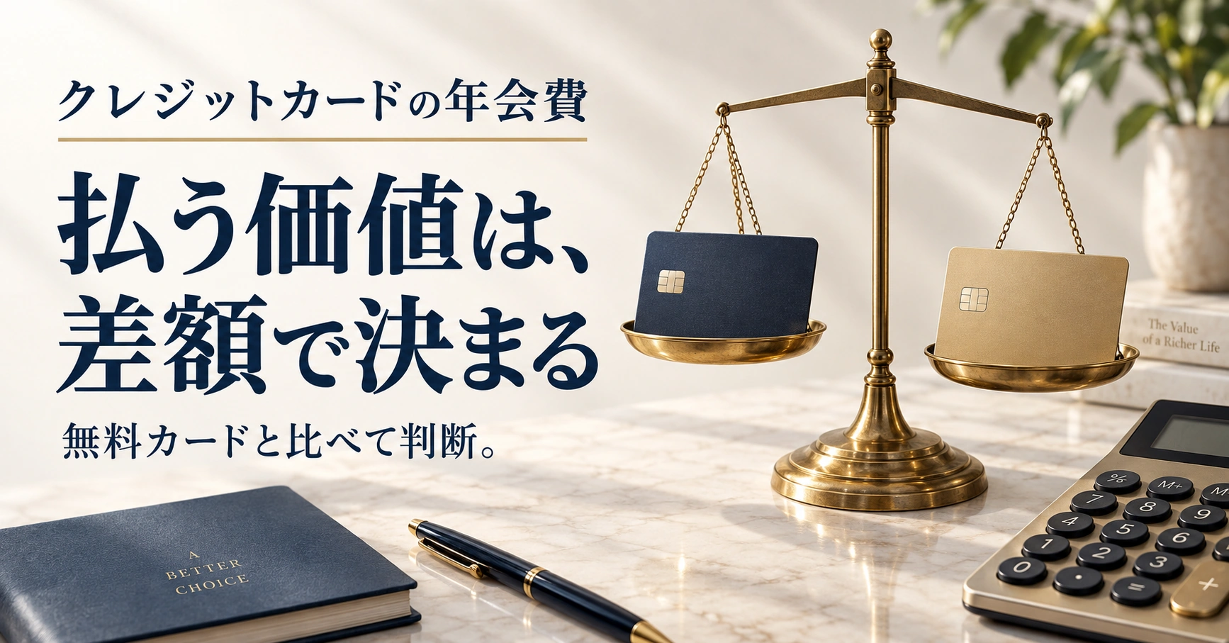 クレジットカードの年会費。払う価値は、差額で決まる。無料カードと比べて判断