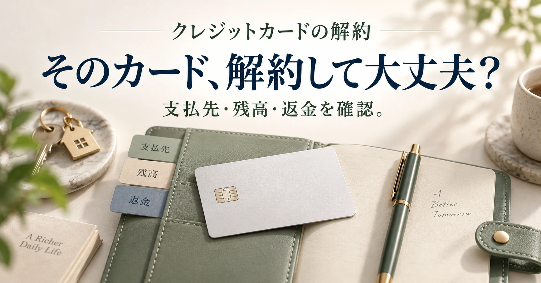 クレジットカードの解約。そのカード、解約して大丈夫？。支払先・残高・返金を確認