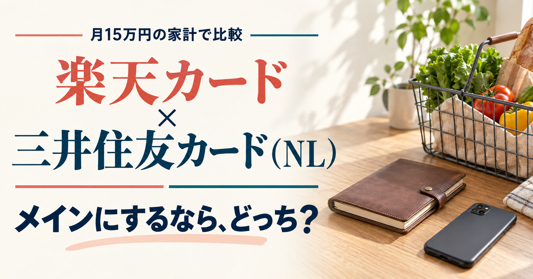 楽天カードと三井住友カード（NL）を、家計の支出先から比較する記事