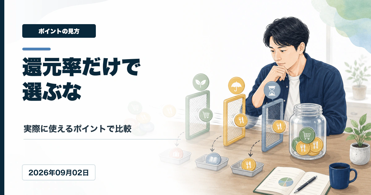 クレジットカードの最大還元率と実質還元率の違いを確認するアイキャッチ画像
